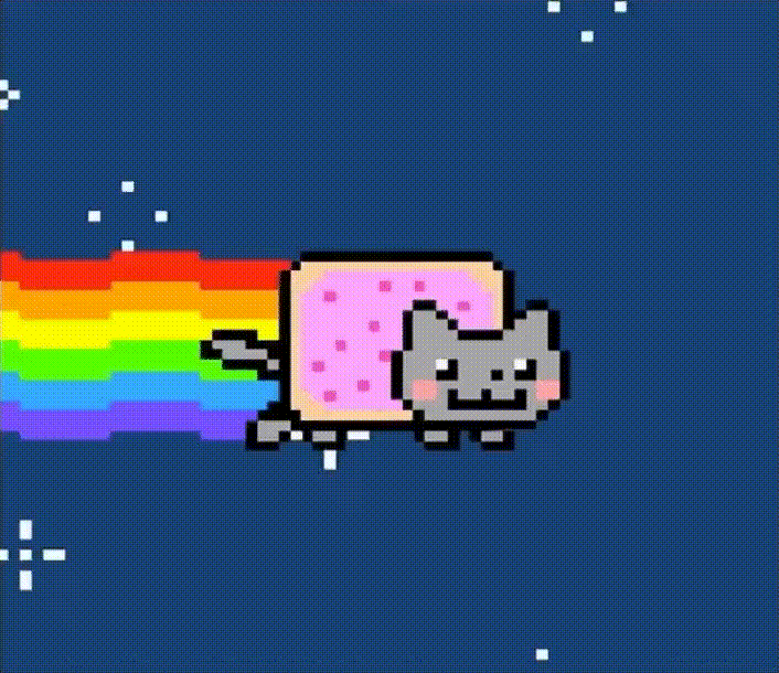 gif de um gato vomitando arco-iris